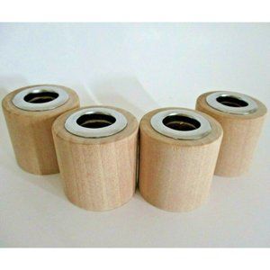 4 wooden reed diffuser bottle collars in natural raw unfinished wood